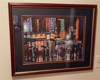 *Signed* Numbered Ron Picou Rainy Street 23x29in