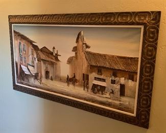 *Original* Mexican Villa Art, Unsigned 27x49in