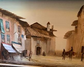 *Original* Mexican Villa Art, Unsigned 27x49in