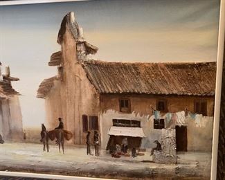 *Original* Mexican Villa Art, Unsigned 27x49in