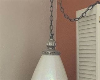 Vintage Pendant Swag Lamp 21in x 10in Diameter