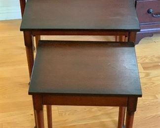 3pc Bombay Dark Wood Nesting Tables 25x23x16in