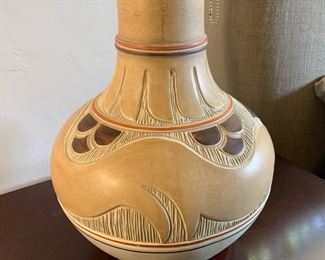 Vintage Ceramic Table Lamp No Shade 31in H x 13in Diameter