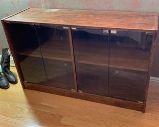 Glass Door Wood Cabinet 30x49x16in HxWxD