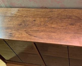 Glass Door Wood Cabinet 30x49x16in HxWxD