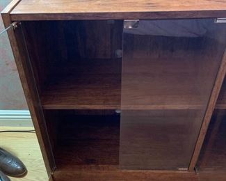 Glass Door Wood Cabinet 30x49x16in HxWxD