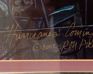 *Signed* Numbered Ron Picou Hurricanes coming 25x29in