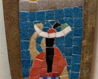 Stone Tile & Copper Wall Art 21x8in