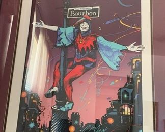 *Signed* Numbered Ron Picou New Orleans Jester Litho 32x25.5in HxWxD