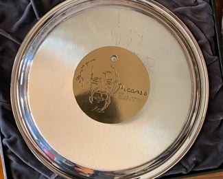 Sterling Silver Picasso Don Quixote De La Mancha Geo Washington Mint 8in Diameter 6oz sterling silver