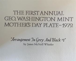 1972 Washington Mint Sterling Silver Mother’s Day Plate 8in Diameter Plate 270 grams sterling