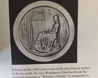 1972 Washington Mint Sterling Silver Mother’s Day Plate 8in Diameter Plate 270 grams sterling