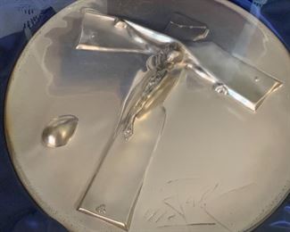 Lincoln Mint Sterling Silver Salvador Dali Easter Christ 1972 8in Diameter Plate 325 g sterling