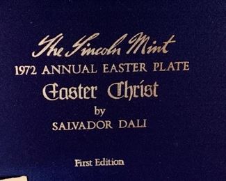 Lincoln Mint Sterling Silver Salvador Dali Easter Christ 1972 8in Diameter Plate 325 g sterling