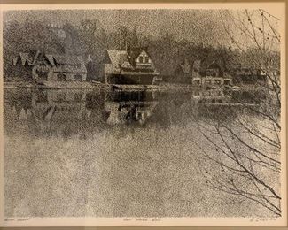 *Signed* R Ehrlich Boat House Row Artist Proof 16x20in