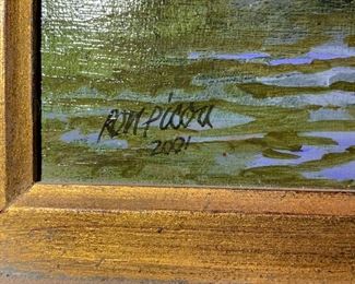 *Original* Art Ron Picou Fisherman 21X25X2in HxWxD
