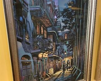 *Signed* Pirate in Alley Art Ron Picou Litho 24x18in