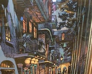 *Signed* Pirate in Alley Art Ron Picou Litho 24x18in