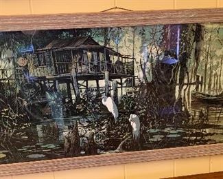 *Signed* Le Chateau Acadien Ron Picou Litho 16x37in