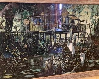 *Signed* Le Chateau Acadien Ron Picou Litho 16x37in