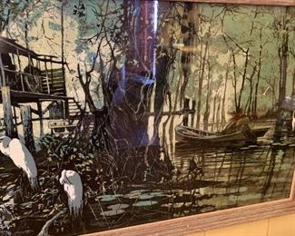 *Signed* Le Chateau Acadien Ron Picou Litho 16x37in