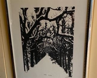 *Signed* R. Ehrlich Snow Scene Print 21x17in