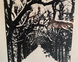 *Signed* R. Ehrlich Snow Scene Print 21x17in
