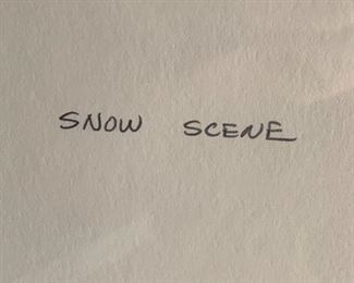*Signed* R. Ehrlich Snow Scene Print 21x17in