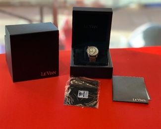 LeVian Diamond Bezel Sub Second Swiss Watch