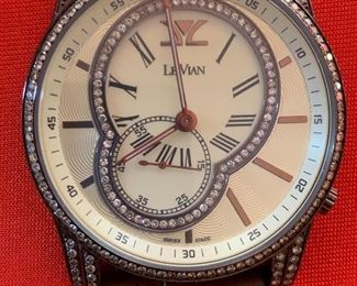 LeVian Diamond Bezel Sub Second Swiss Watch