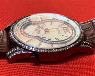 LeVian Diamond Bezel Sub Second Swiss Watch