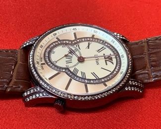 LeVian Diamond Bezel Sub Second Swiss Watch