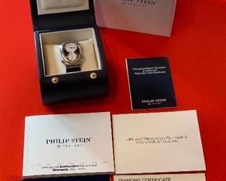 Philip Stein Teslar Watch Dual Time Zone 35mm wide face