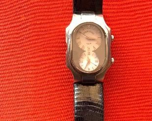 Philip Stein Teslar Watch Dual Time Zone 35mm wide face