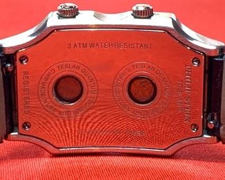Philip Stein Teslar Watch Dual Time Zone 35mm wide face