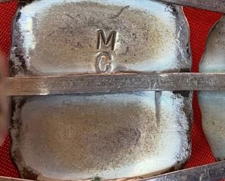 *Signed* Native American Vintage 3 stone Turquoise Sterling Silver Cuff Navajo 2in Thick SZ 6.5in