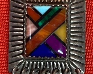 *Signed* Native American QT Sterling Earrings 2.75 hang length x .75in W