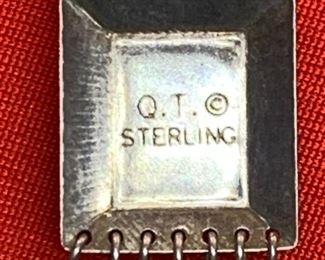 *Signed* Native American QT Sterling Earrings 2.75 hang length x .75in W