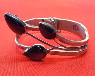 JPC Mexico 925 Taxco Sterling Silver Bracelet 1.25in W sz: 6.5in
