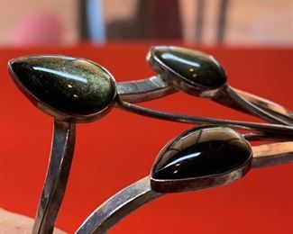 JPC Mexico 925 Taxco Sterling Silver Bracelet 1.25in W sz: 6.5in