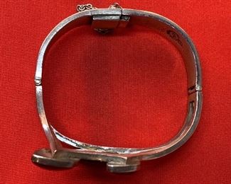 JPC Mexico 925 Taxco Sterling Silver Bracelet 1.25in W sz: 6.5in