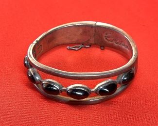 Mexico 925 Taxco Sterling Silver Bracelet .75in W sz: 6in