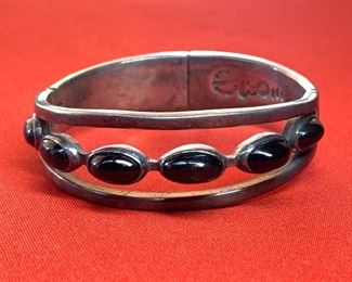 Mexico 925 Taxco Sterling Silver Bracelet .75in W sz: 6in
