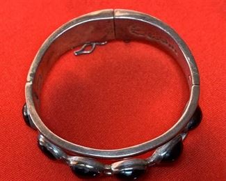 Mexico 925 Taxco Sterling Silver Bracelet .75in W sz: 6in
