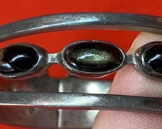 Mexico 925 Taxco Sterling Silver Bracelet .75in W sz: 6in