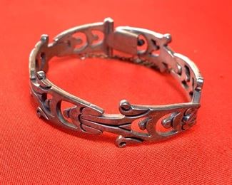 Mexico 925 Taxco Sterling Silver Bracelet #2 .625 W sz: 6in