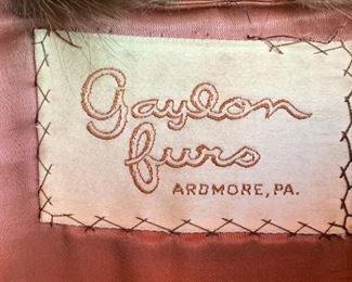 Gaylon Furs Vintage Full Length Mink Coat