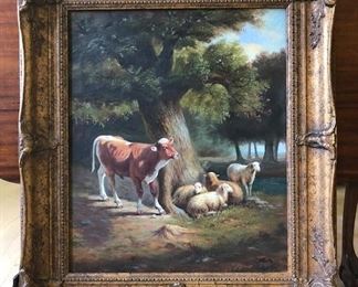 Framed Oil Painting. approx 28" wide x 32" tall. 