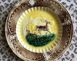 Majolica-looking plate. not signed. $35.00