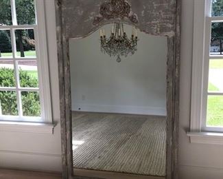 French Trumeau mirror approx 40" wide by 72" tall. 